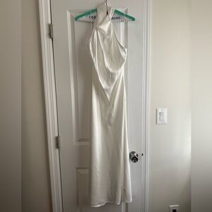 Elegant White Satin Gown